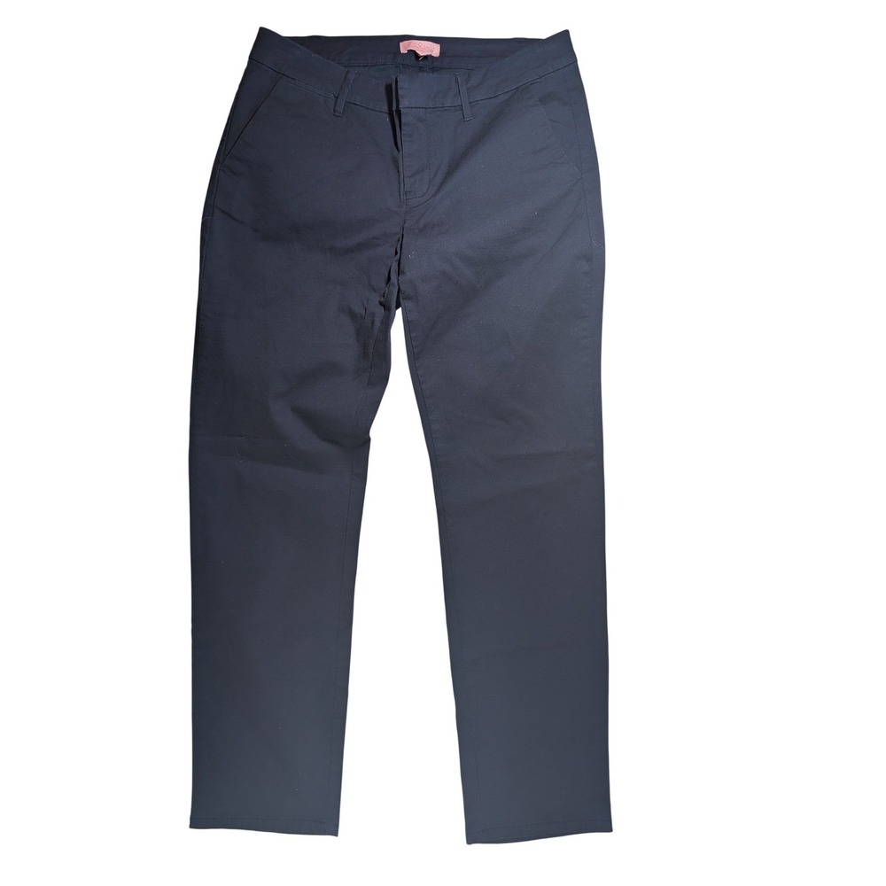 Lilly Pulitzer Kelly Pants Women 6 Navy Blue Straight Leg Chino Stretch Twill